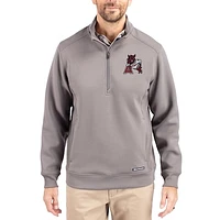 Men's Cutter & Buck  Gray Arkansas Razorbacks Roam Eco Recycled Quarter-Zip Pullover