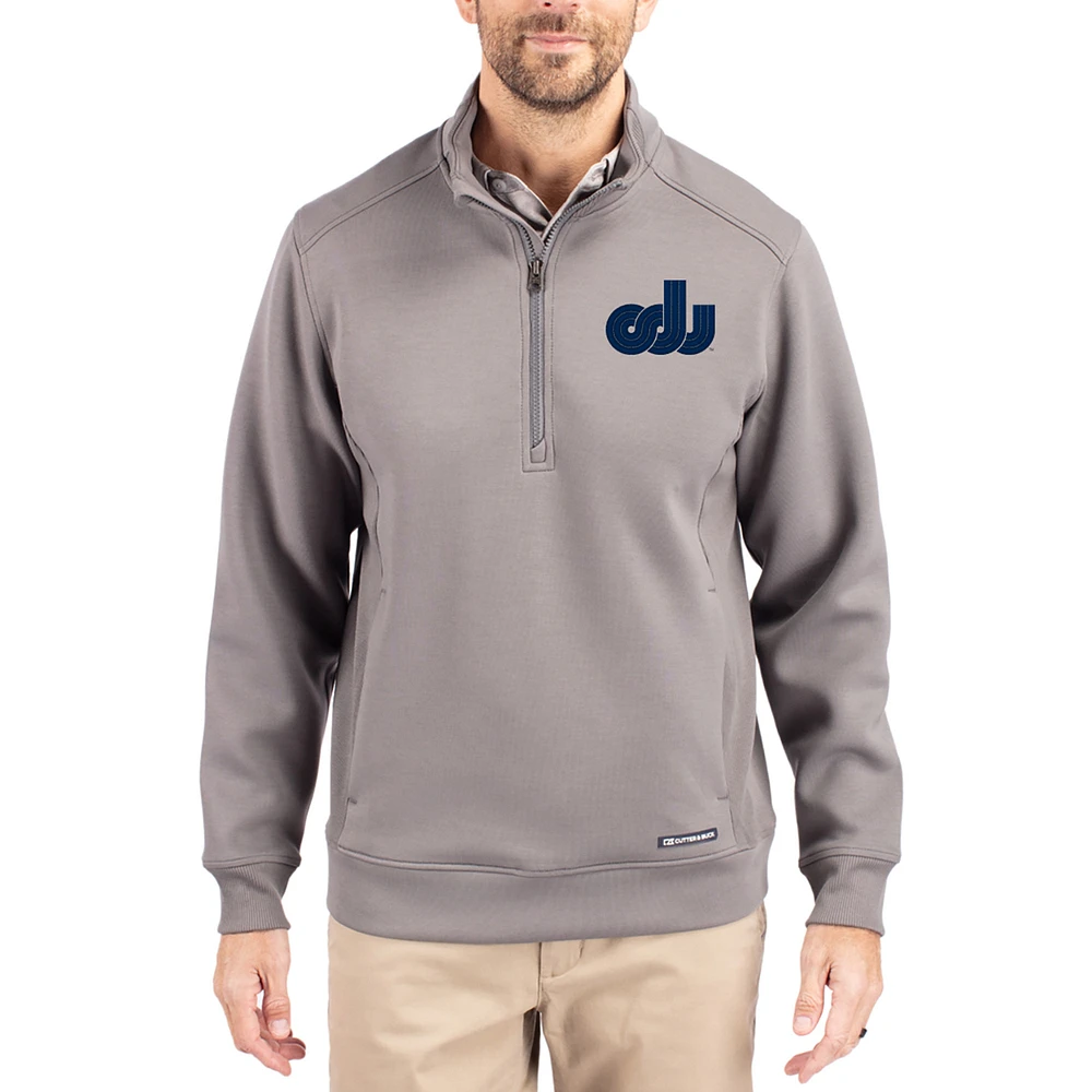Men's Cutter & Buck Gray Old Dominion Monarchs Roam Eco Recycled Quarter-Zip Pullover