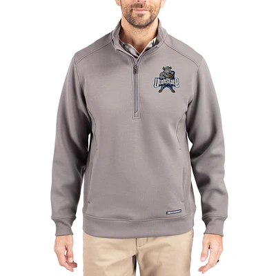 Men's Cutter & Buck  Gray Utah State Aggies Roam Eco Recycled Quarter-Zip Pullover