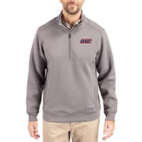 Men's Cutter & Buck  Gray UIC Flames Roam Eco Recycled Quarter-Zip Pullover