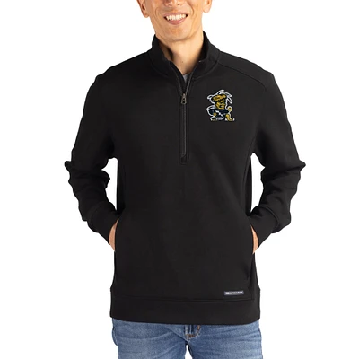 Men's Cutter & Buck  Black Wichita State Shockers Roam Eco Recycled Quarter-Zip Pullover
