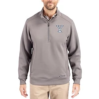 Men's Cutter & Buck  Gray Yale Bulldogs Roam Eco Recycled Quarter-Zip Pullover
