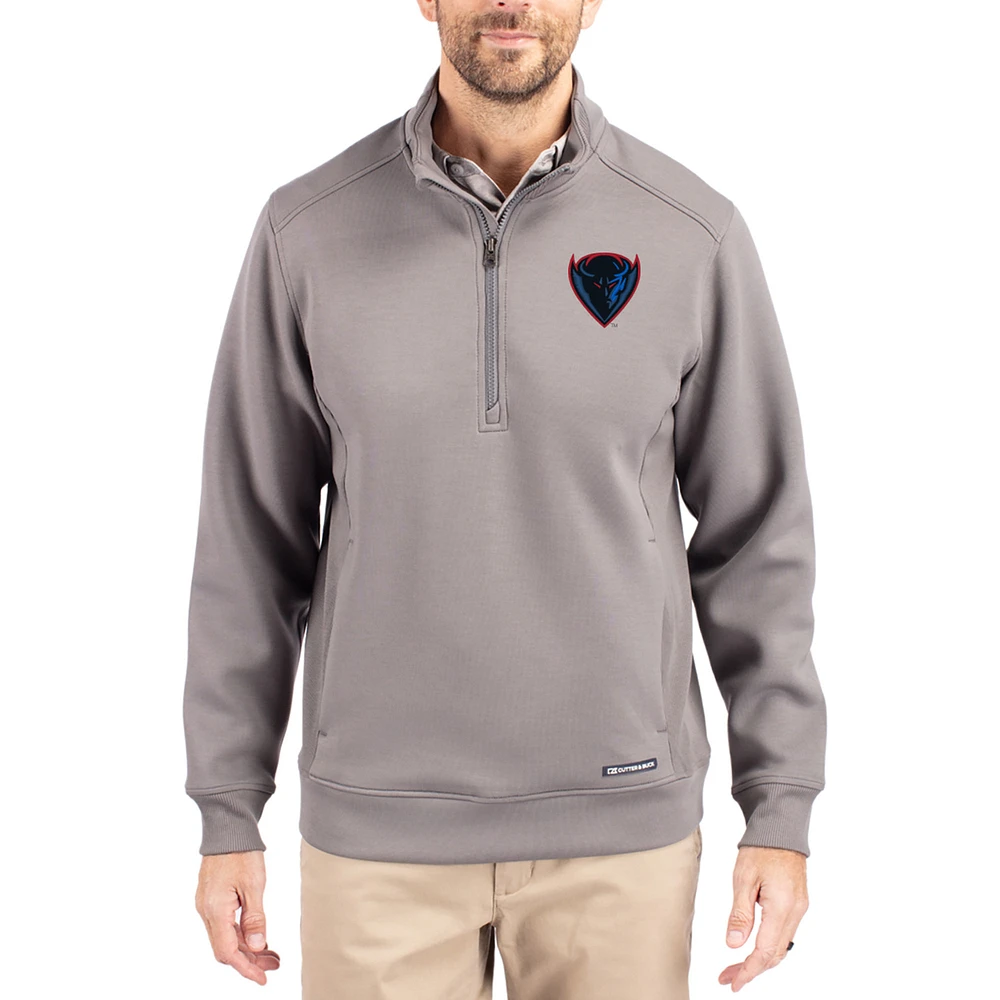 Men's Cutter & Buck DePaul Blue Demons Roam Eco Recycled Quarter-Zip Pullover