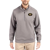 Men's Cutter & Buck  Gray Grambling Tigers Roam Eco Recycled Quarter-Zip Pullover