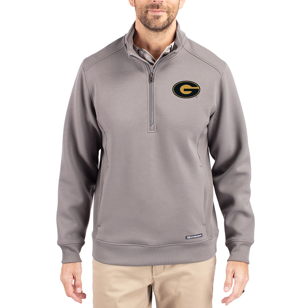 Men's Cutter & Buck Gray Grambling Tigers Roam Eco Recycled Quarter-Zip Pullover