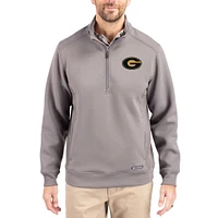 Men's Cutter & Buck  Gray Grambling Tigers Roam Eco Recycled Quarter-Zip Pullover