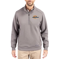 Men's Cutter & Buck  Gray Pepperdine Waves Roam Eco Recycled Quarter-Zip Pullover