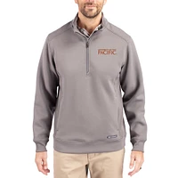 Men's Cutter & Buck  Gray Pacific Tigers Roam Eco Recycled Quarter-Zip Pullover