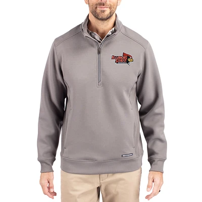 Men's Cutter & Buck  Gray Illinois State Redbirds Roam Eco Recycled Quarter-Zip Pullover