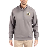 Men's Cutter & Buck  Gray Marquette Golden Eagles Roam Eco Recycled Quarter-Zip Pullover