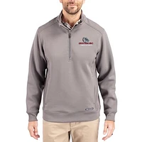 Men's Cutter & Buck  Gray Gonzaga Bulldogs Roam Eco Recycled Quarter-Zip Pullover