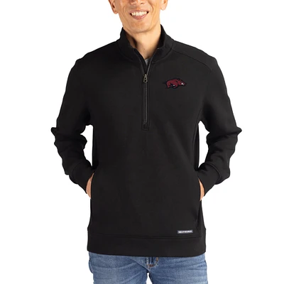 Men's Cutter & Buck Arkansas Razorbacks Roam Eco Recycled Quarter-Zip Pullover