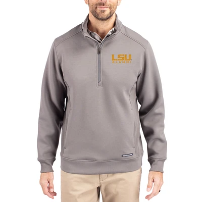 Men's Cutter & Buck  Gray LSU Tigers Roam Eco Recycled Quarter-Zip Pullover