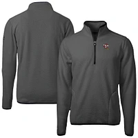 Men's Cutter & Buck Gray Louisville Cardinals Cascade Eco Sherpa Fleece Quarter-Zip Pullover Jacket
