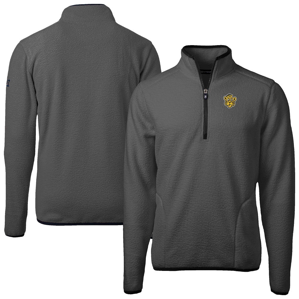 Men's Cutter & Buck Gray Missouri Tigers Cascade Eco Sherpa Fleece Quarter-Zip Pullover Jacket