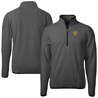 Men's Cutter & Buck Gray Missouri Tigers Cascade Eco Sherpa Fleece Quarter-Zip Pullover Jacket