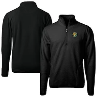 Men's Cutter & Buck Black Southeastern Louisiana Lions Cascade Eco Sherpa Fleece Quarter-Zip Pullover Jacket