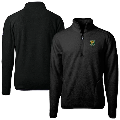 Men's Cutter & Buck Black Southeastern Louisiana Lions Cascade Eco Sherpa Fleece Quarter-Zip Pullover Jacket