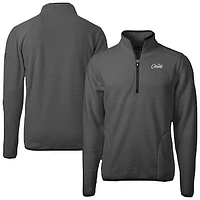 Men's Cutter & Buck Gray UCF Knights Cascade Eco Sherpa Fleece Quarter-Zip Pullover Jacket
