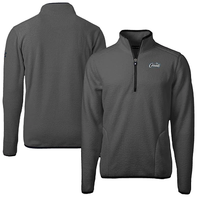 Men's Cutter & Buck Gray UCF Knights Cascade Eco Sherpa Fleece Quarter-Zip Pullover Jacket
