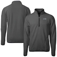Men's Cutter & Buck Gray UCF Knights Cascade Eco Sherpa Fleece Quarter-Zip Pullover Jacket