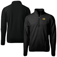 Men's Cutter & Buck Black Grambling Tigers Cascade Eco Sherpa Fleece Quarter-Zip Pullover Jacket