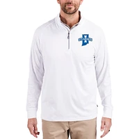 Men's Cutter & Buck White Indiana State Sycamores Adapt Eco Knit Stretch Recycled Quarter-Zip Pullover
