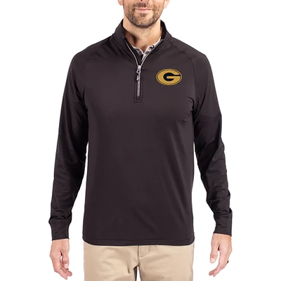 Men's Cutter & Buck Grambling Tigers Adapt Eco Knit Stretch Recycled Quarter-Zip Pullover