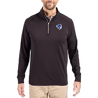 Men's Cutter & Buck Black Seton Hall Pirates Adapt Eco Knit Stretch Recycled Quarter-Zip Pullover