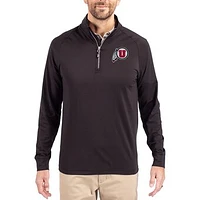 Men's Cutter & Buck Utah Utes Adapt Eco Knit Stretch Recycled Quarter-Zip Pullover