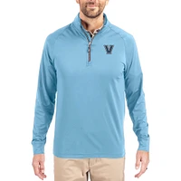 Men's Cutter & Buck Powder Blue Villanova Wildcats Adapt Eco Knit Stretch Recycled Quarter-Zip Pullover