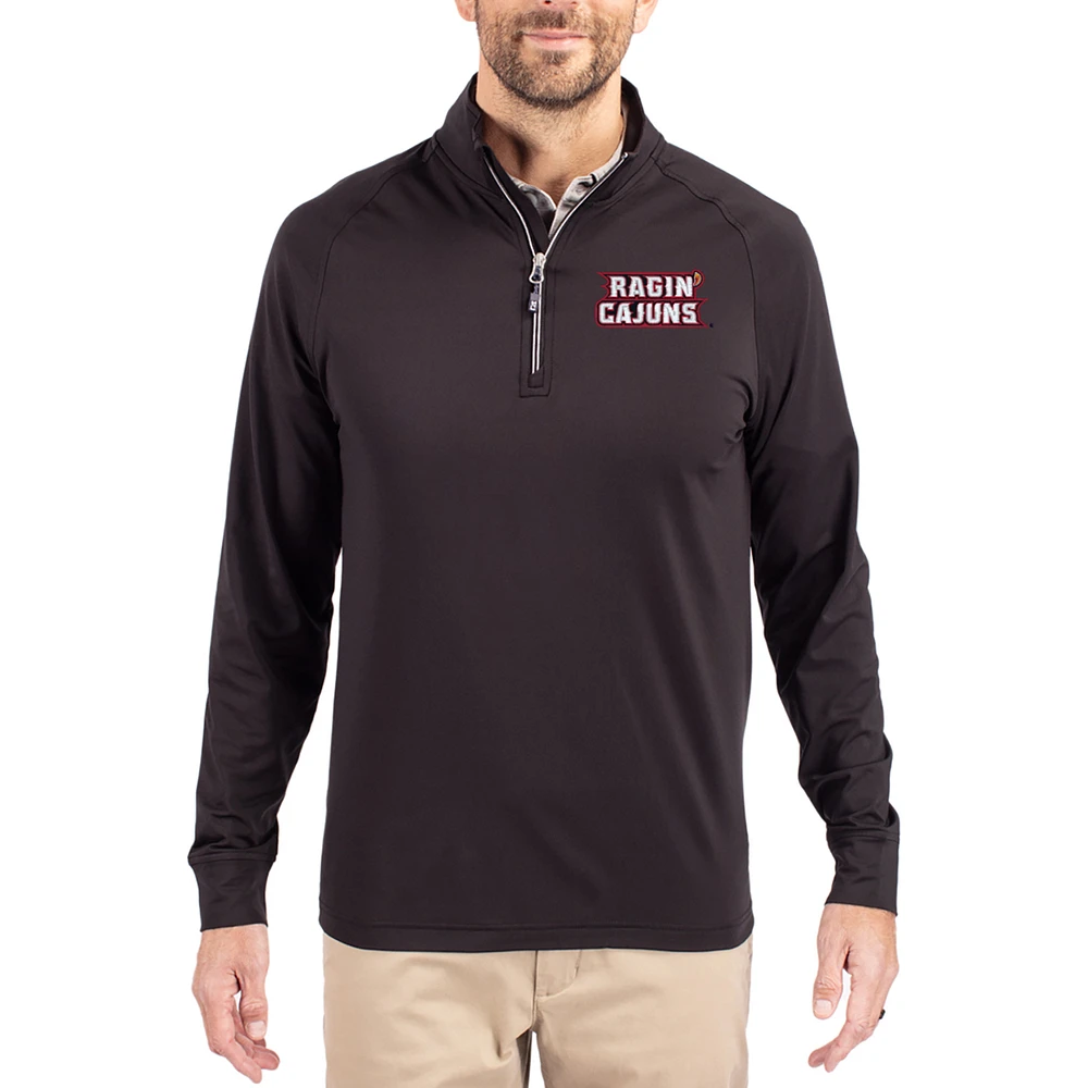 Men's Cutter & Buck Louisiana Ragin' Cajuns Adapt Eco Knit Stretch Recycled Quarter-Zip Pullover
