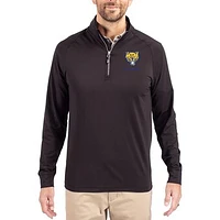 Men's Cutter & Buck Fort Valley State Wildcats Adapt Eco Knit Stretch Recycled Quarter-Zip Pullover