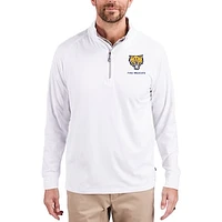 Men's Cutter & Buck White Fort Valley State Wildcats Adapt Eco Knit Stretch Recycled Quarter-Zip Pullover