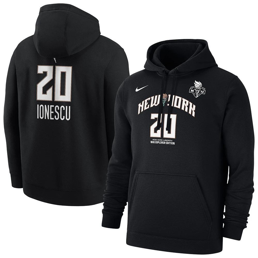 Men's Nike Sabrina Ionescu Black New York Liberty Explorer Edition Name & Number Pullover Hoodie