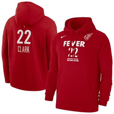 Men's Nike Caitlin Clark Red Indiana Fever Rebel Edition Name & Number Pullover Hoodie