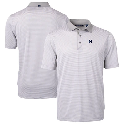 Men's Cutter & Buck  Gray/White Michigan Wolverines DryTec Virtue Eco Pique Recycled Polo