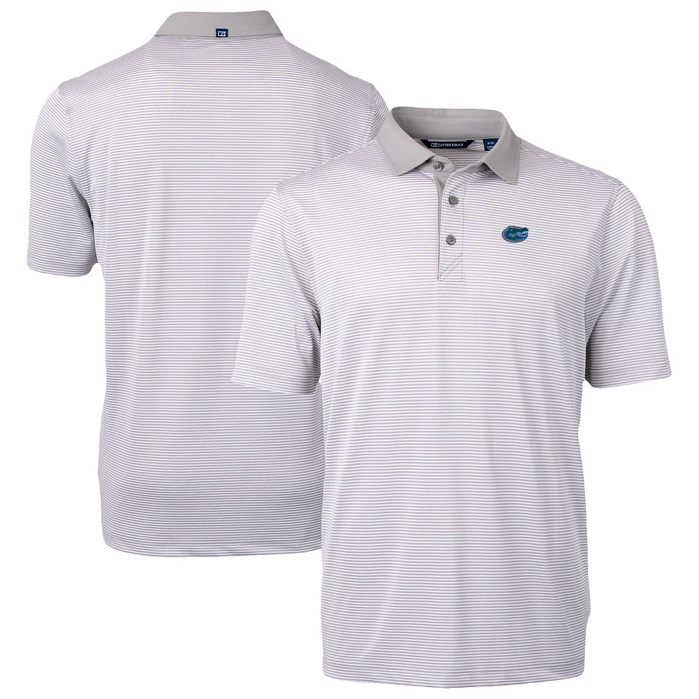Men's Cutter & Buck Gray/White Florida Gators DryTec Virtue Eco Pique Recycled Polo