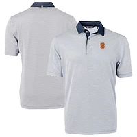 Men's Cutter & Buck  Navy/White Syracuse Orange DryTec Virtue Eco Pique Recycled Polo