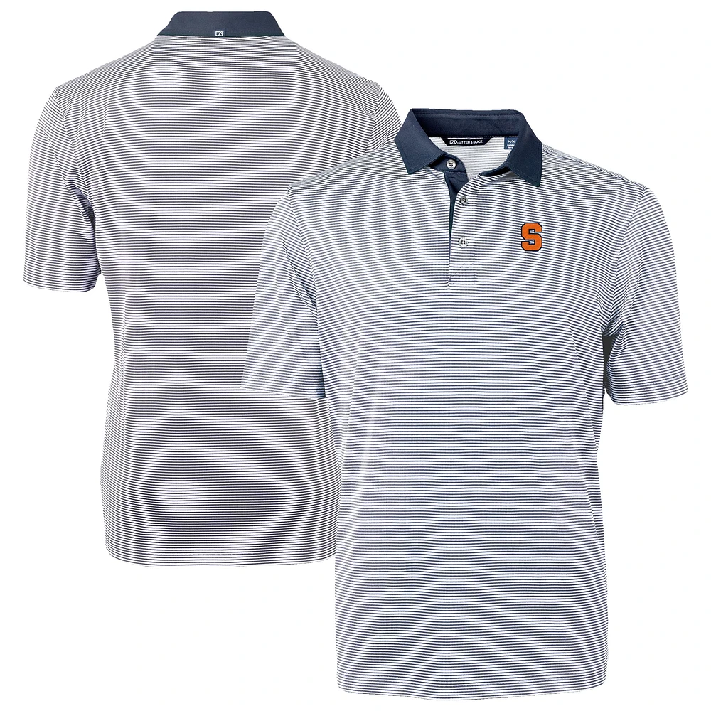Men's Cutter & Buck Navy/White Syracuse Orange DryTec Virtue Eco Pique Recycled Polo
