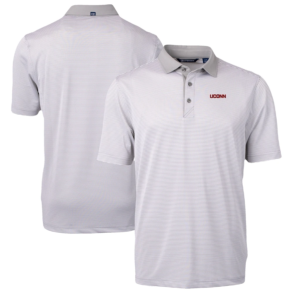 Men's Cutter & Buck Gray/White UConn Huskies DryTec Virtue Eco Pique Recycled Polo