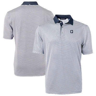 Men's Cutter & Buck  Navy/White Georgetown Hoyas DryTec Virtue Eco Pique Recycled Polo
