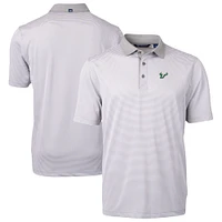Men's Cutter & Buck  Gray/White South Florida Bulls DryTec Virtue Eco Pique Recycled Polo