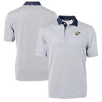 Men's Cutter & Buck  Navy/White West Virginia Mountaineers DryTec Virtue Eco Pique Recycled Polo