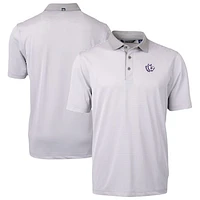 Men's Cutter & Buck  Gray/White TCU Horned Frogs DryTec Virtue Eco Pique Recycled Polo
