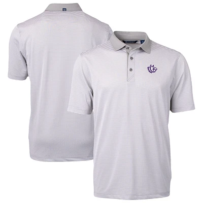 Men's Cutter & Buck  Gray/White TCU Horned Frogs DryTec Virtue Eco Pique Recycled Polo
