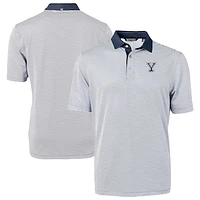 Men's Cutter & Buck  Navy/White Yale Bulldogs DryTec Virtue Eco Pique Recycled Polo