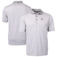 Men's Cutter & Buck  Gray/White Virginia Cavaliers DryTec Virtue Eco Pique Recycled Polo
