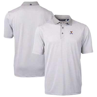 Men's Cutter & Buck  Gray/White Virginia Cavaliers DryTec Virtue Eco Pique Recycled Polo