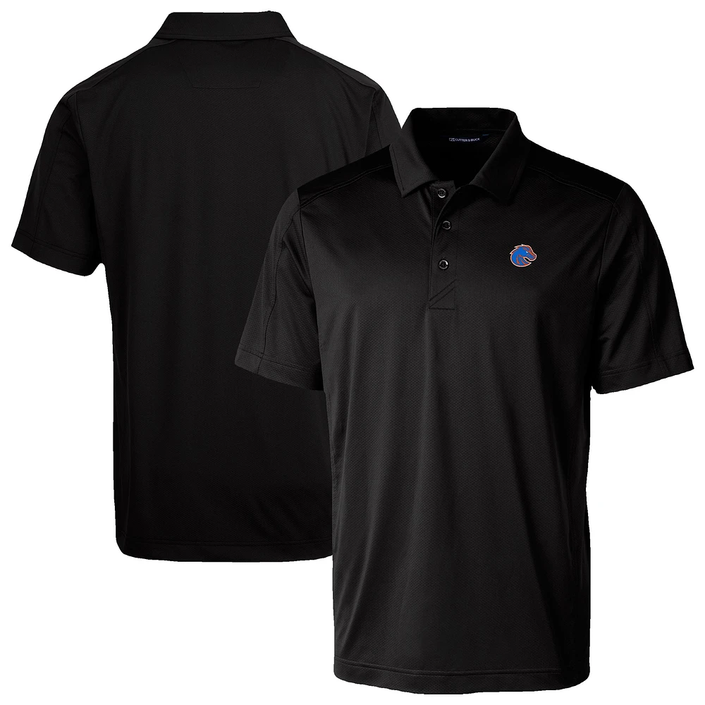 Men's Cutter & Buck Black Boise State Broncos Prospect Eco Textured Stretch Recycled Polo